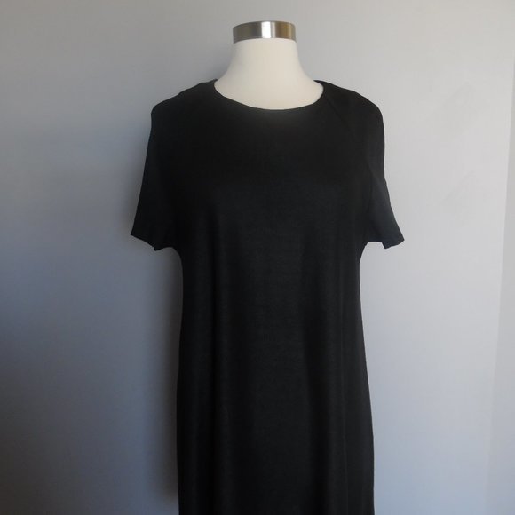 COS Shimmer High Low Raw Edge Jersey‎ Black Casual Cocktail Dress - Picture 4 of 13